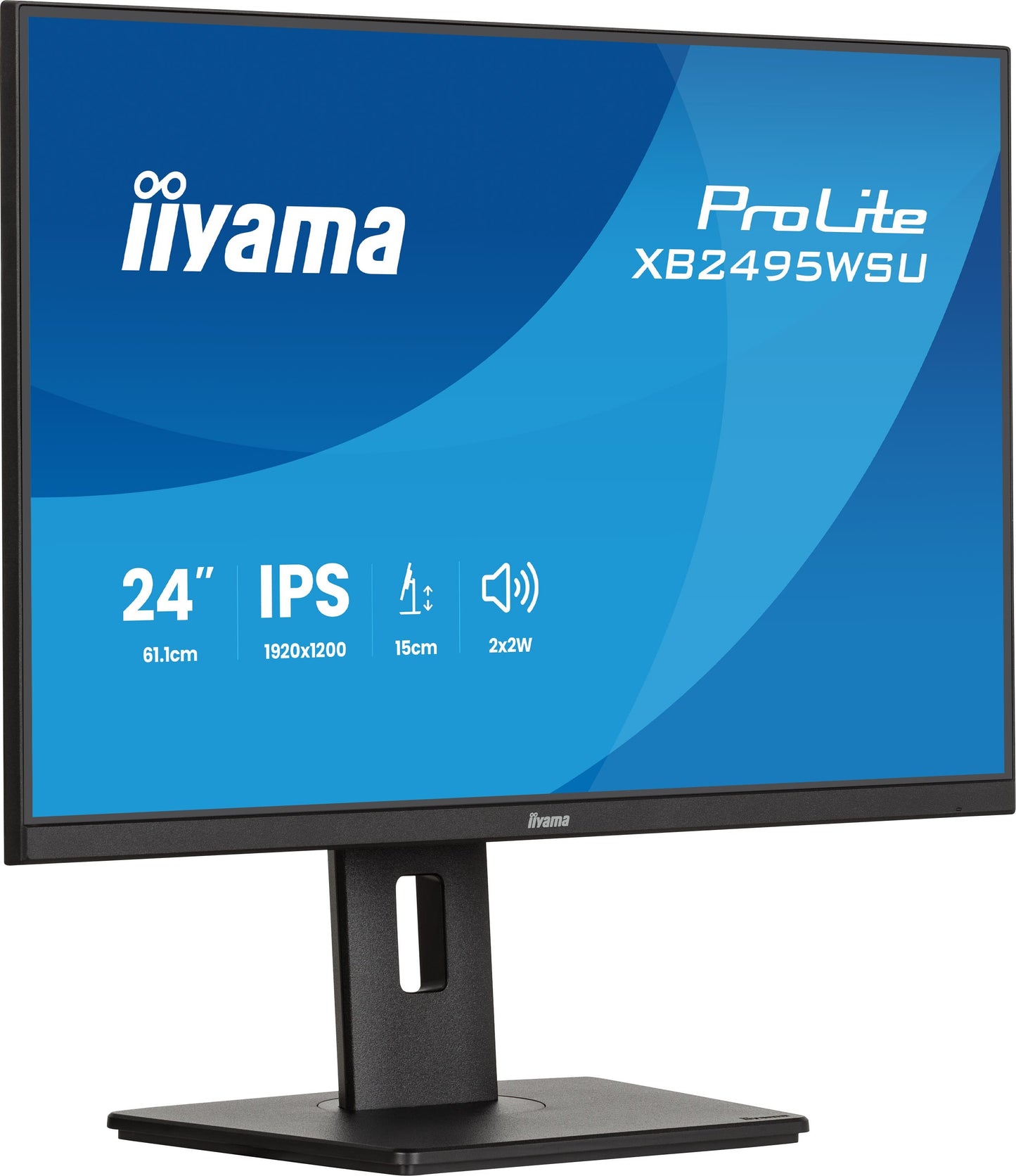 Iiyama 24iWIDE LCD 1920 x 1200 WUXGA 100 Hz IPS panel LED Bl. Pivot HeightAdjust - Monitor