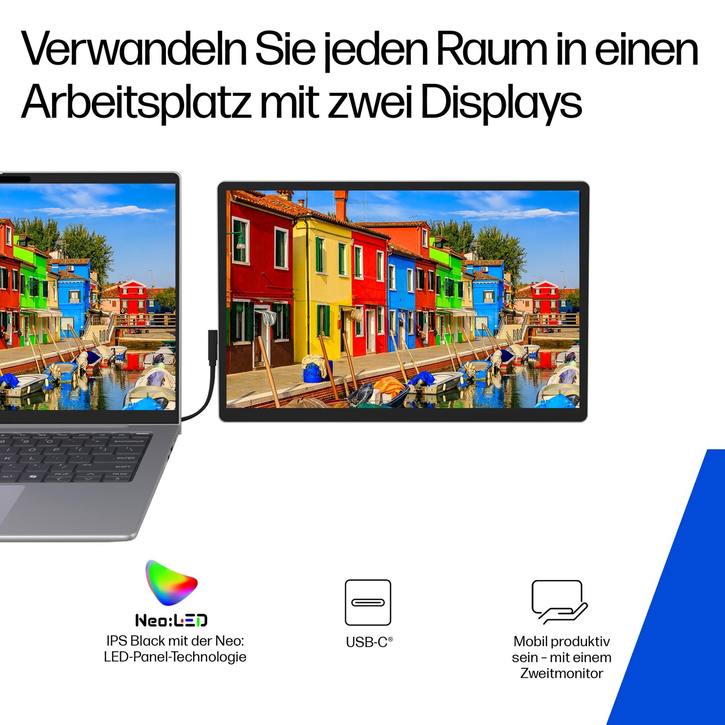 HP Serie 5 Pro 514pn WQXGA Portable Monitor 14" - 35,6 cm - Monitor