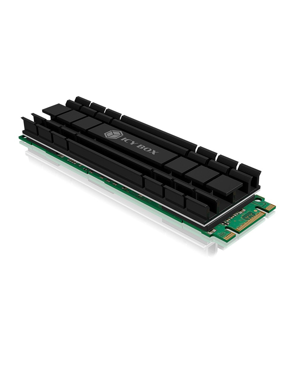 ICY BOX IB - M2HS - 701set für M.2 2280 SSD - für PC/PS5 - Aluminium - 5 mm dick/Radiator - Schwarz - Kühler