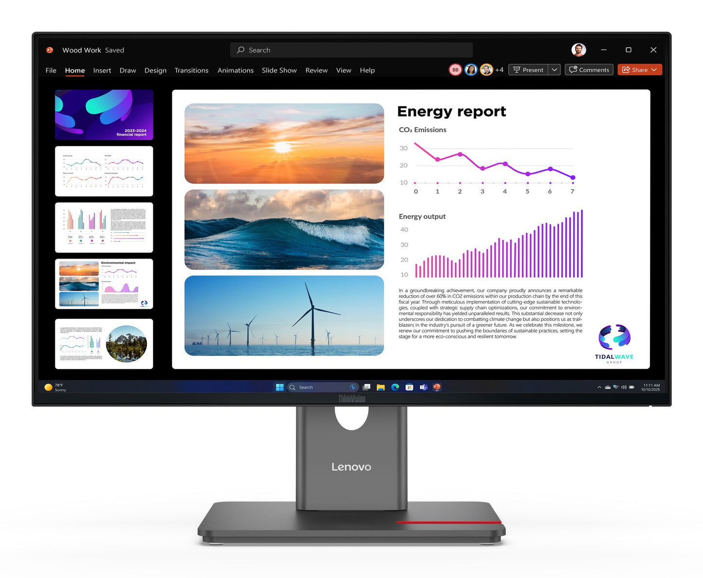 Lenovo ThinkVision P24q - 40 - Led - 24" - 60,5 cm - Monitor