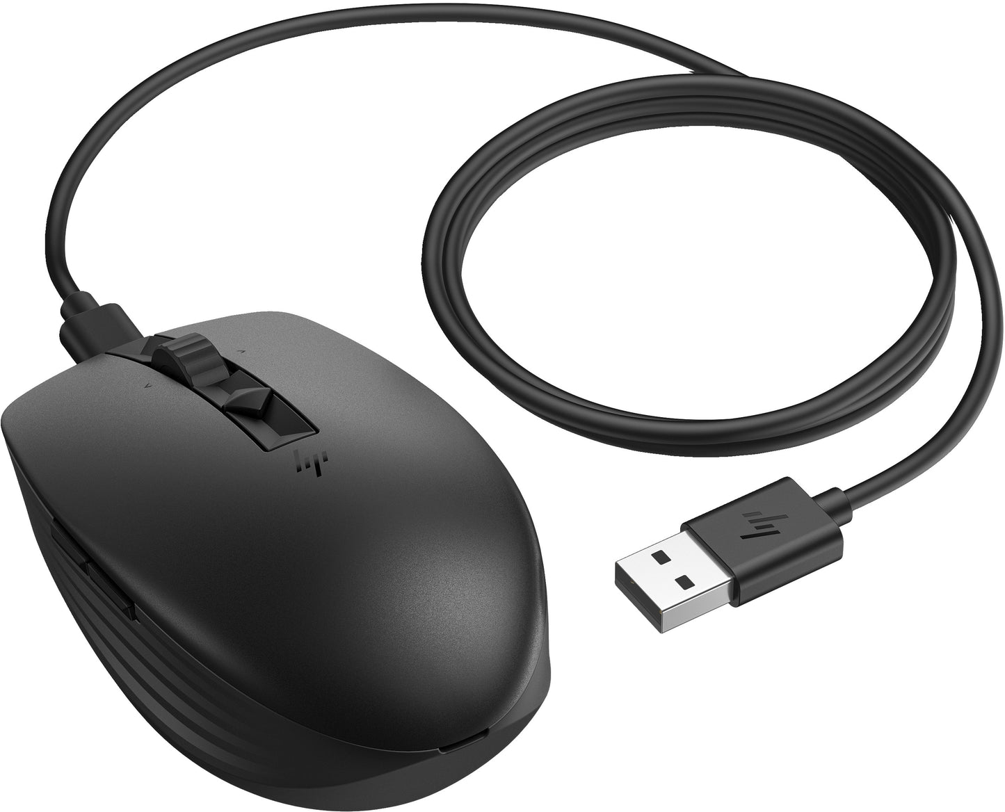 HP 710 Wiederaufladbare geräuschlose Maus - Beidhändig - RF Wireless + Bluetooth - 3000 DPI - Schwarz - Maus