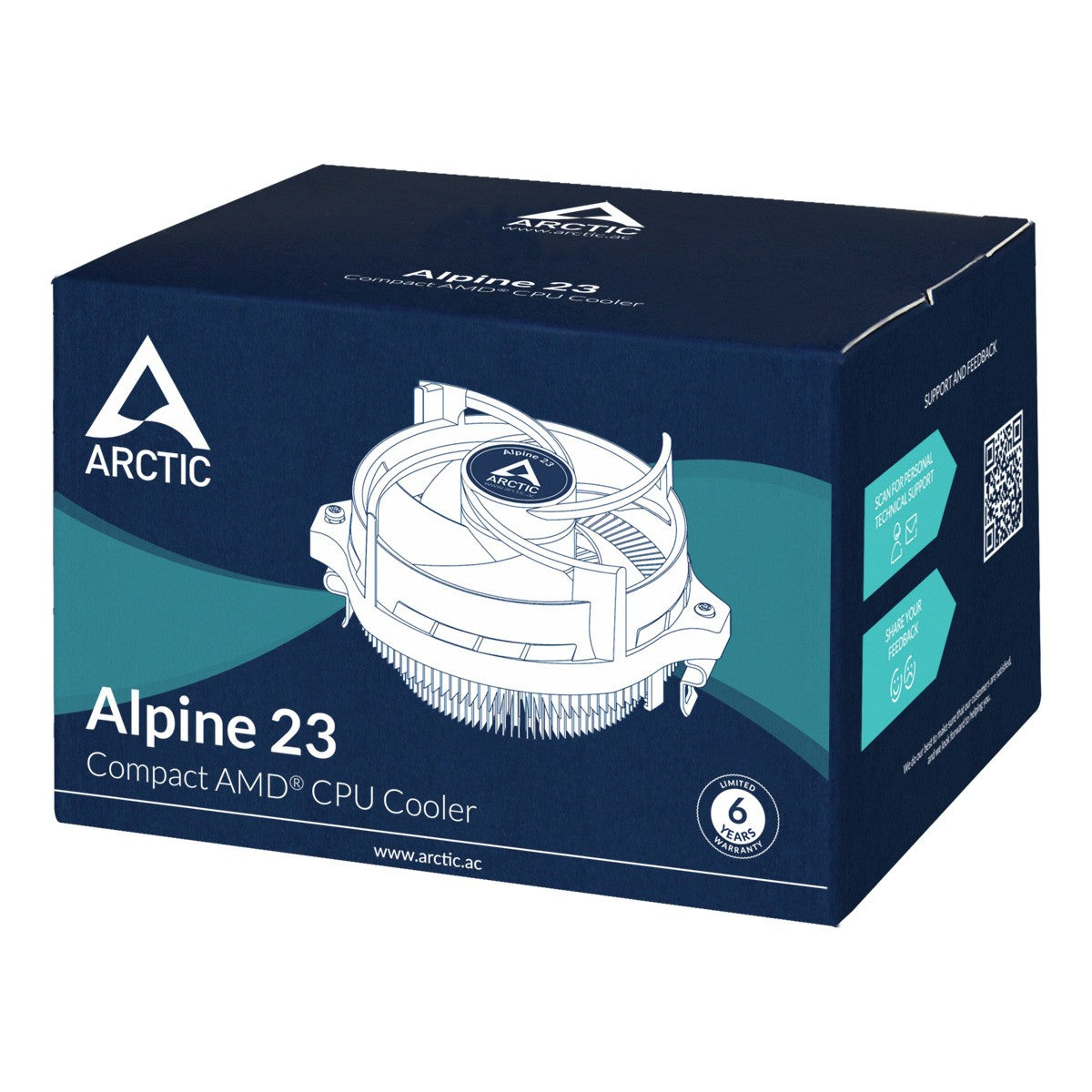 Arctic Alpine 23 - Compact AMD CPU - Cooler - Luftkühlung - 9 cm - 100 RPM - 2000 RPM - 0,3 Sone - Aluminium - Schwarz - Kühler