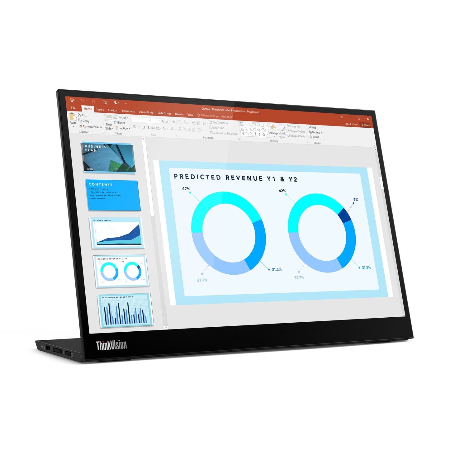 Lenovo ThinkVision M14d - 35,6 cm (14") - 2240 x 1400 Pixel - 2.2K - LED - 8 ms - Schwarz - Monitor