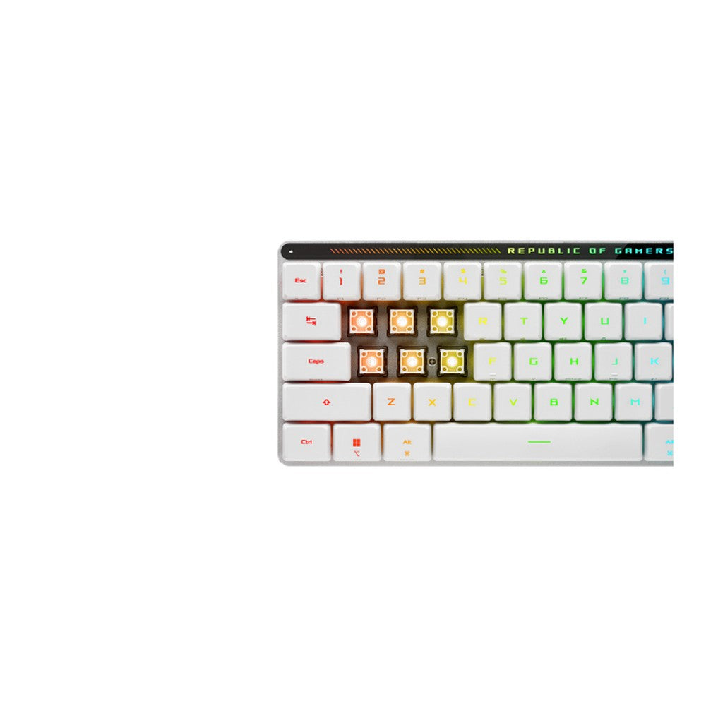 ASUS ROG Falchion RX Low Profile - Verkabelt & Kabellos - USB + RF Wireless + Bluetooth - Optischer Schlüsselschalter - QWERTZ - RGB - LED - Weiß - Tastatur