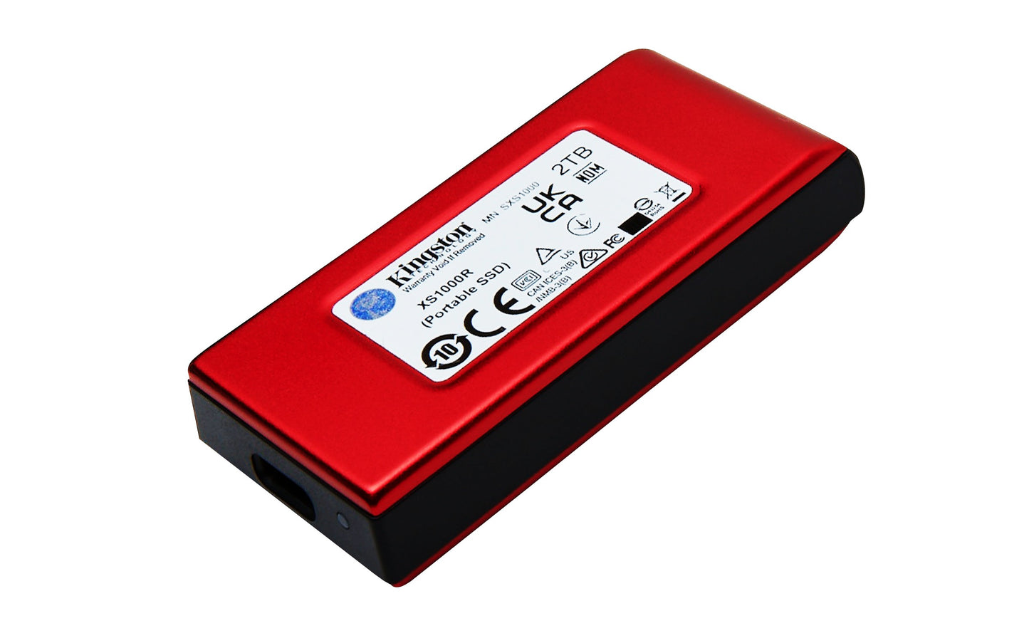 Kingston XS1000 - 2 TB - esterno (portatile) - USB 3.2 Gen 2 (USB - C connettore) - rosso - KINGSTON XS1000R - 2TB - SSD