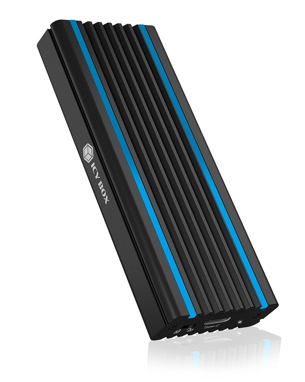 ICY BOX IB - 1824ML - C31 - Type - C® USB 3.2 Gen 2 zu PCIe NVMe M.2 2230/2242/2260/2280 SSD Gehäuse - Beleuchtung mit Farbwechsel - SSD - M.2 - PCI Express 3.0 - 10 Gbit/s - USB Anschluss - Schwarz - Gehäuse