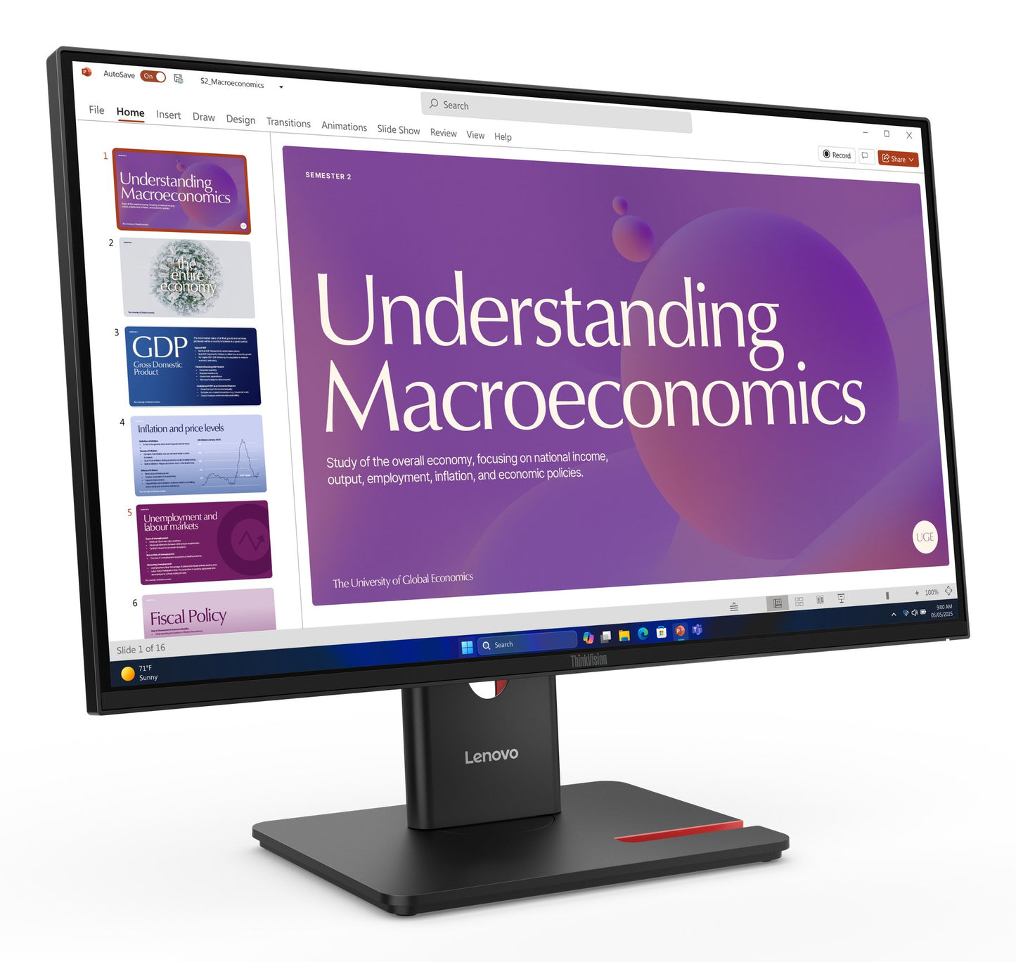 Lenovo ThinkVision T24 60,5 cm/23,8" 60,5 cm/23,8" Flachbildschirm (TFT/LCD) - 1.920x1.080 IPS - Monitor