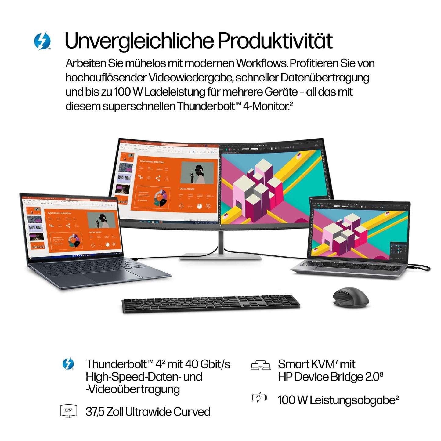 HP Serie 7 Pro 738pu WQHD+ Monitor - 95,2 cm - Monitor