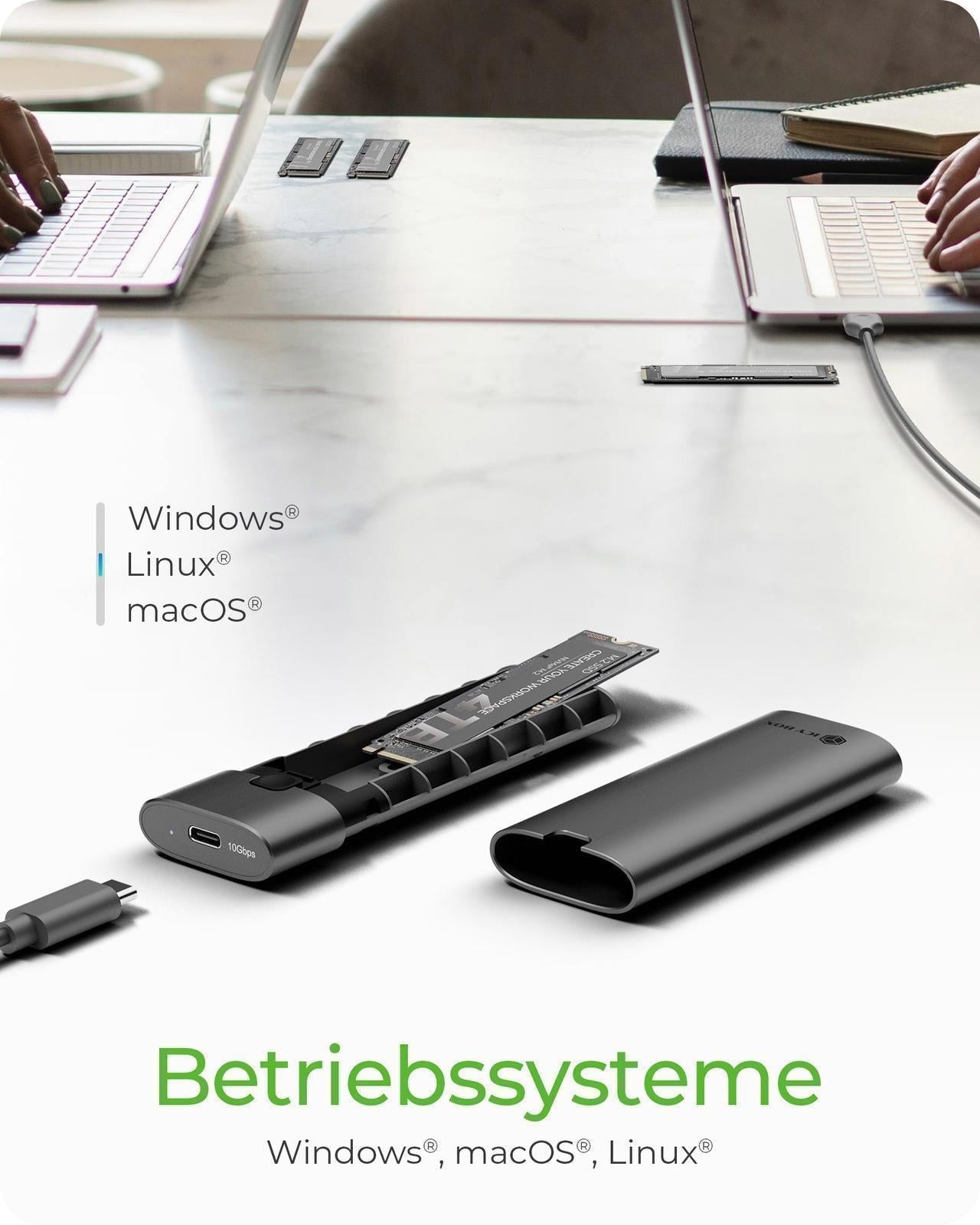ICY BOX Geh. Spade Case 1806 NVMe M.2 USB 3.2 Gen 2 Type - C - USB 3.0 - Gehäuse